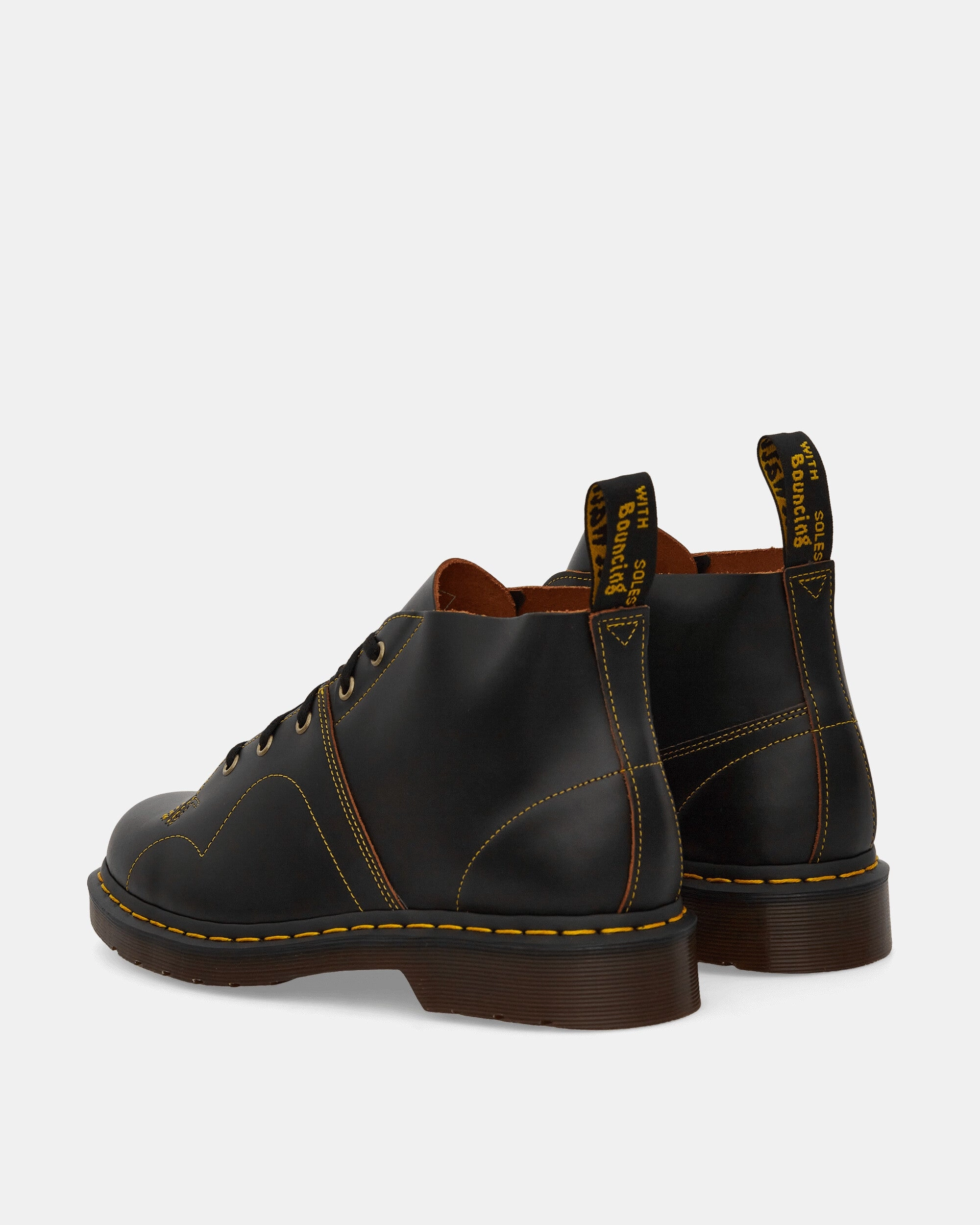 Church Leather Monkey Boots Black Smooth Leather Boots