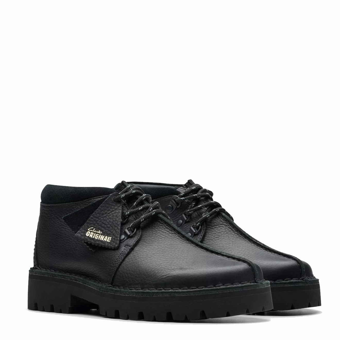 Clarks Originals Trek Hike Shoe Black Leather Heritage Suede Footwear