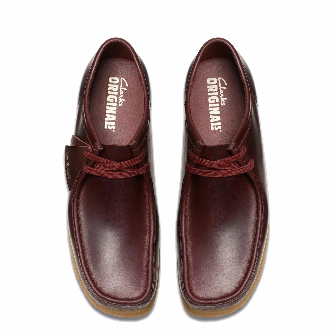 Clarks Originals Wallabee Deep Red Leather Heritage Suede Footwear