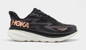 Clifton 9 Womens Running Shoes (Black/Rose Gold) Trail-ready Hoka hiking shoes