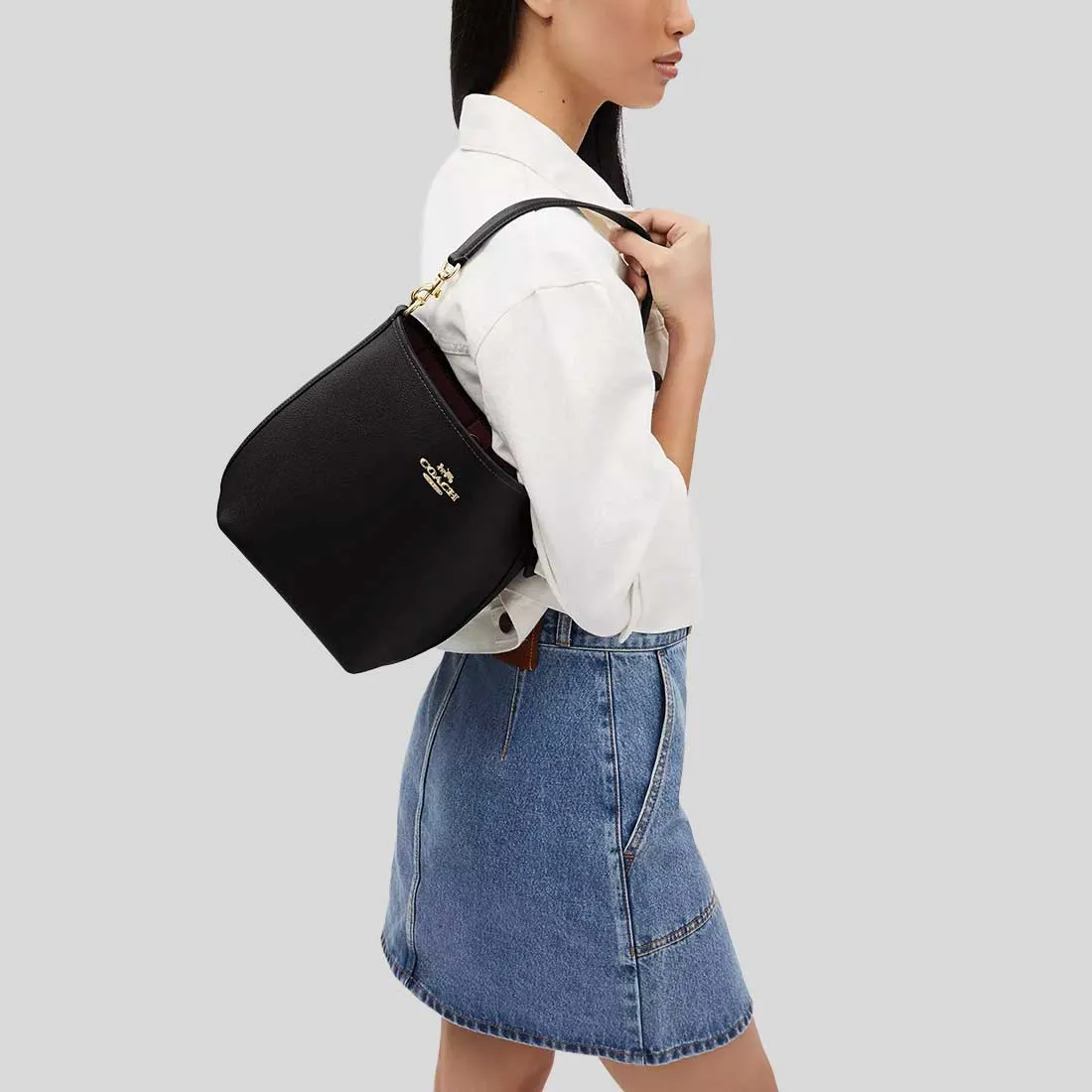 Coach Bags COACH City Bucket Bag In Pebble Leather Black CT801