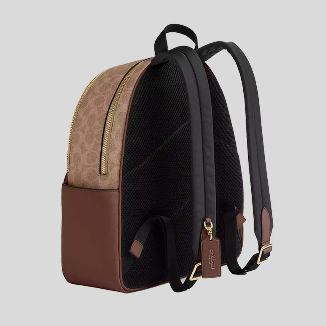 Coach Bags COACH Court Backpack In Signature Canvas Tan/Brown CZ176