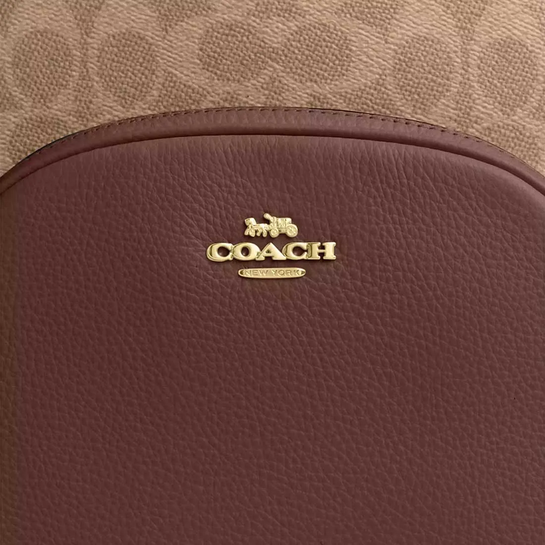 Coach Bags COACH Court Backpack In Signature Canvas Tan/Brown CZ176