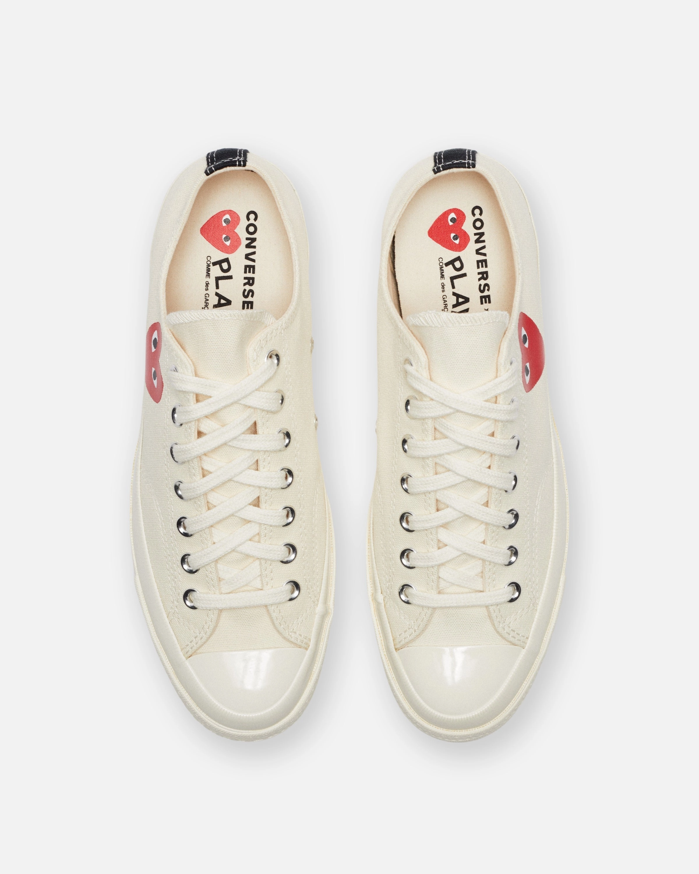 CONVERSE X CDG SINGLE HEART CHUCK 70 OX - MILK/ BLACK Womens vintage sneakers