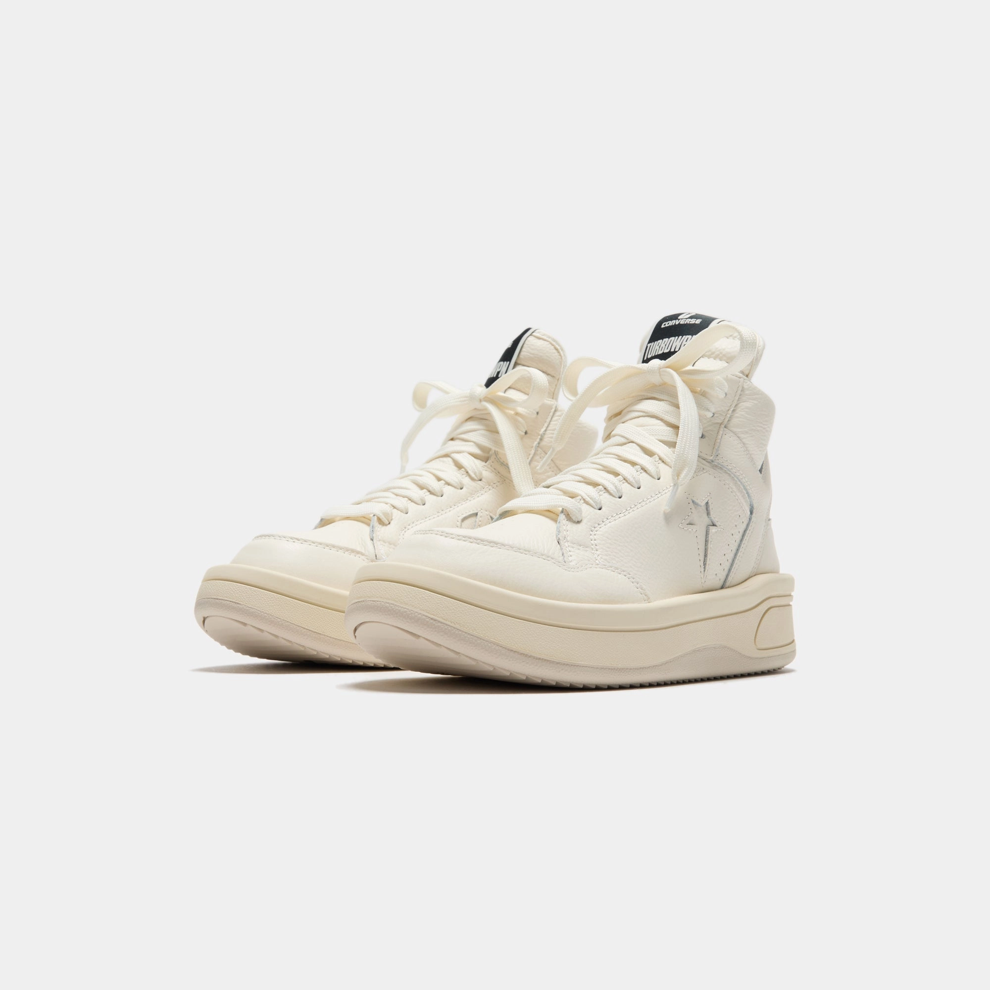 Converse x Rick Owens DRKSHDW Turbowpn - Egret / Cream Heritage style lace-ups