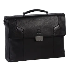 DELSEY Paris Haussmann Leather 14 Laptop Double Compartment Flapover Briefcase Bags Delsey-Paris