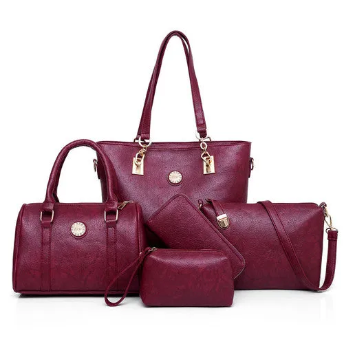 Female Mother Bag 5 Piece Set Luxury Handbags Women Bags Designer Leather Shoulder Bag Purses and Handbags Slanting Bag Fashion Nova Bags