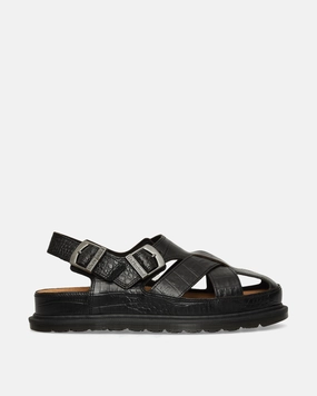 Fisherman Crocodile Analine Leather Sandals Dark Brown Dr. Martens shoe options