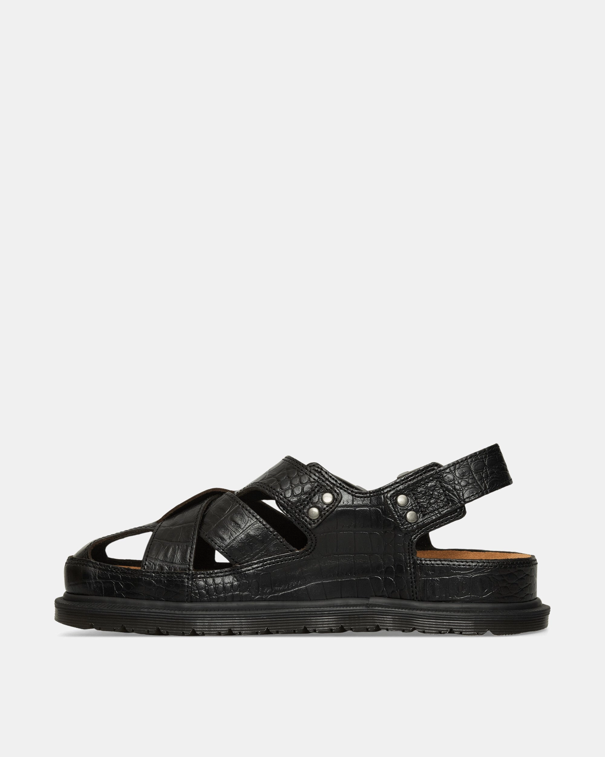 Fisherman Crocodile Analine Leather Sandals Dark Brown Smooth Leather Boots