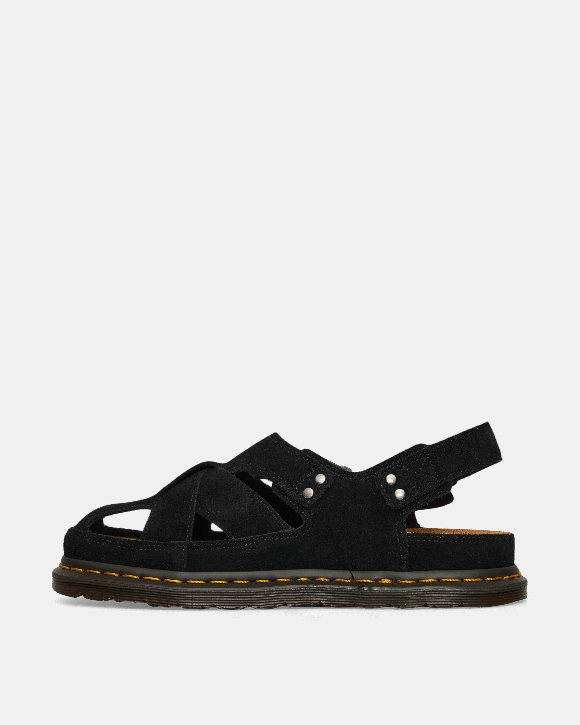 Fisherman Suede Sandals Black Smooth Leather Boots