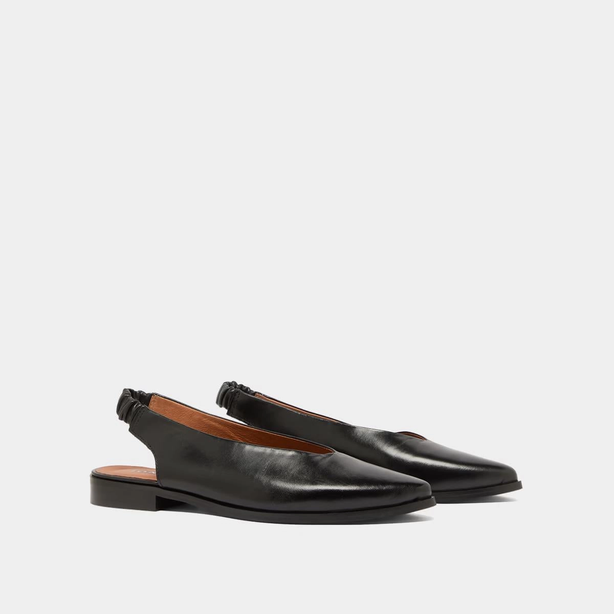 Flat Acajou Cuir Noir Stylish Footwear