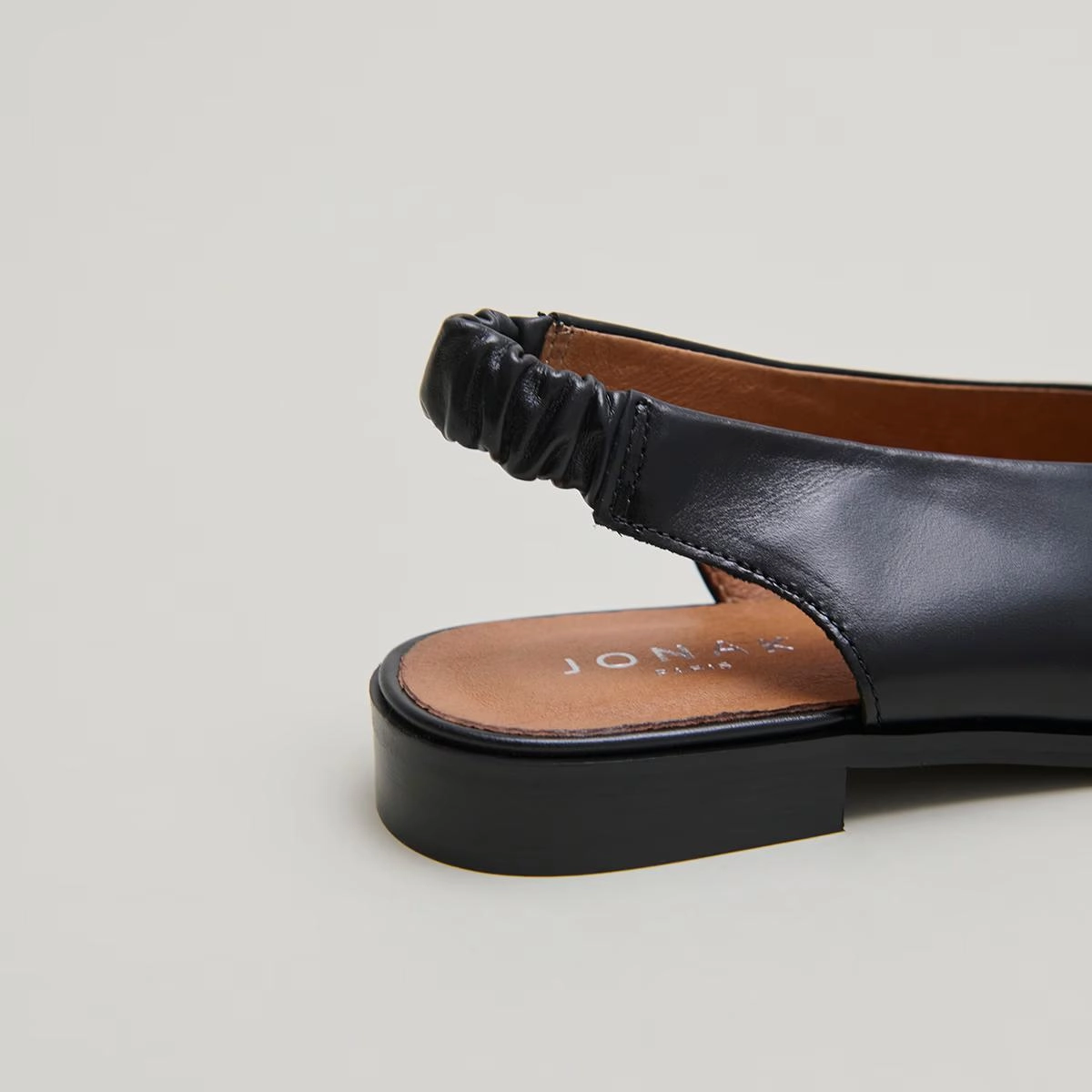Flat Acajou Cuir Noir Stylish Footwear