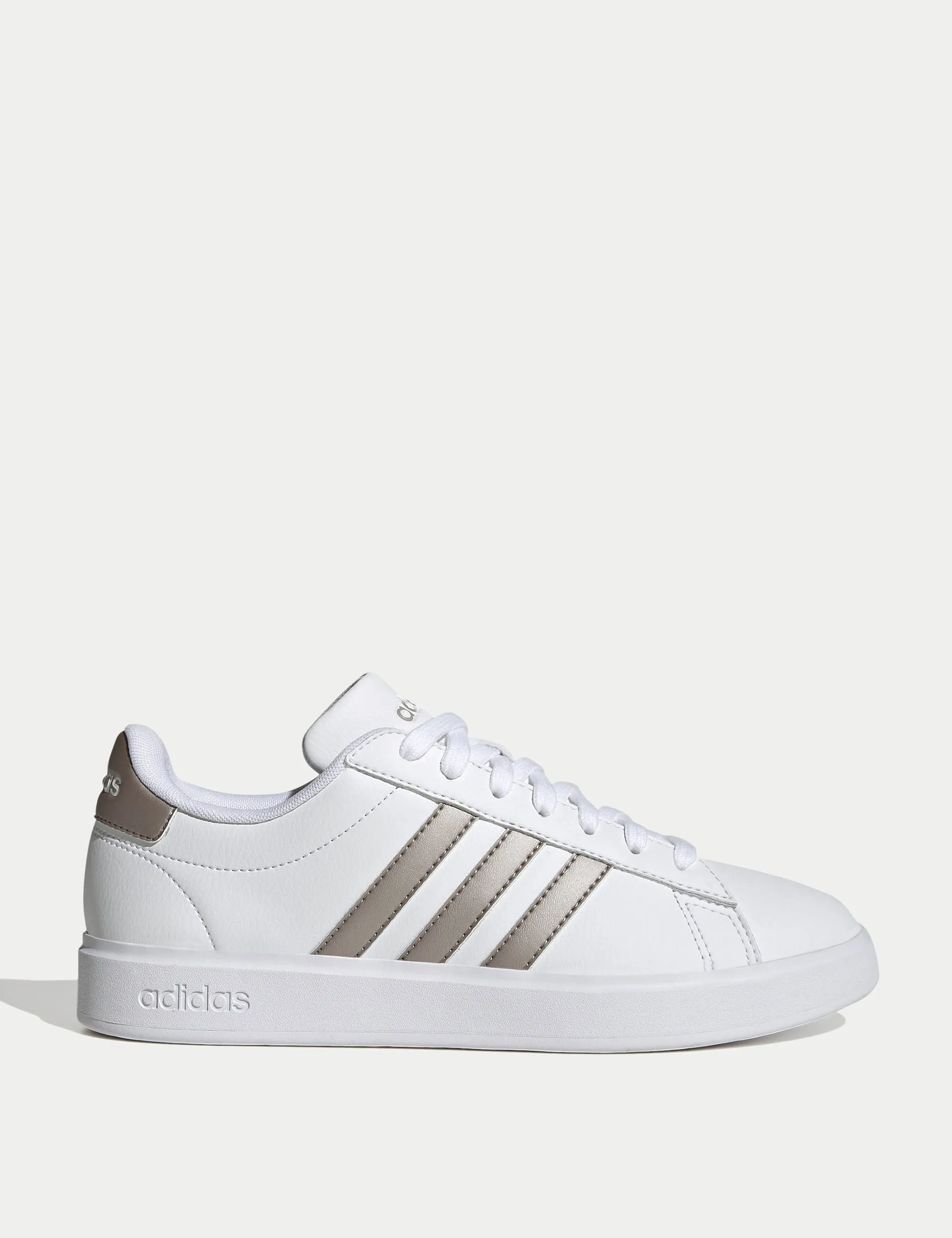 Grand Court 2.0 Shoes - Cloud White/Platinum Metallic Adidas everyday sneakers with comfort cushioning