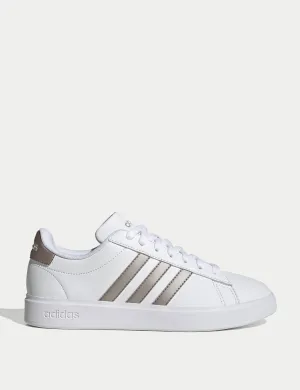 Grand Court 2.0 Shoes - Cloud White/Platinum Metallic Adidas everyday sneakers with comfort cushioning