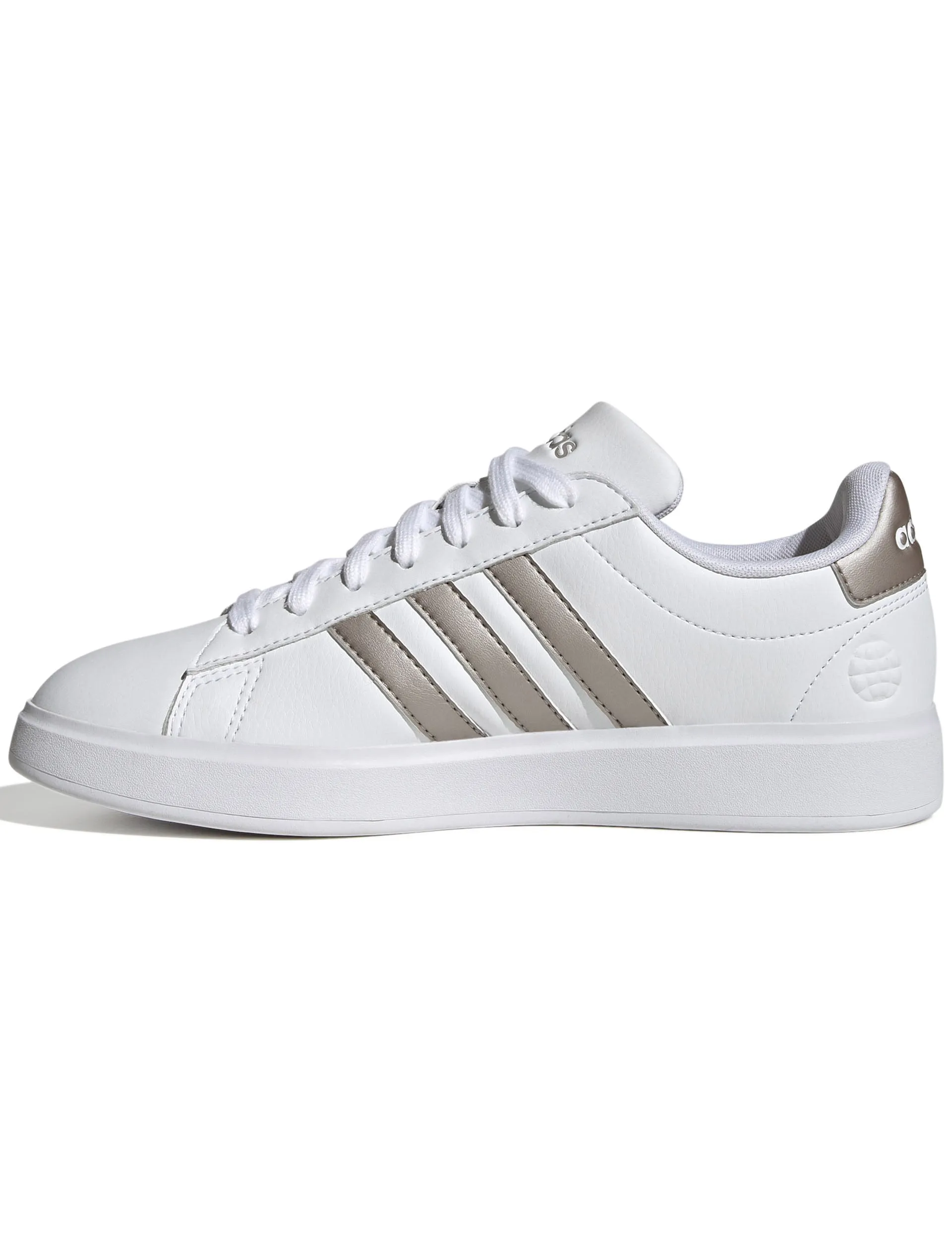 Grand Court 2.0 Shoes - Cloud White/Platinum Metallic Adidas trendy casual shoe styles