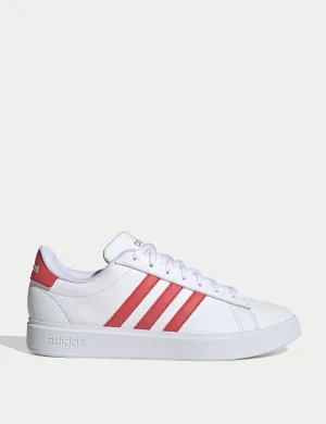 Grand Court 2.0 Shoes - Cloud White/Semi Lucid Red Adidas everyday sneakers with comfort cushioning