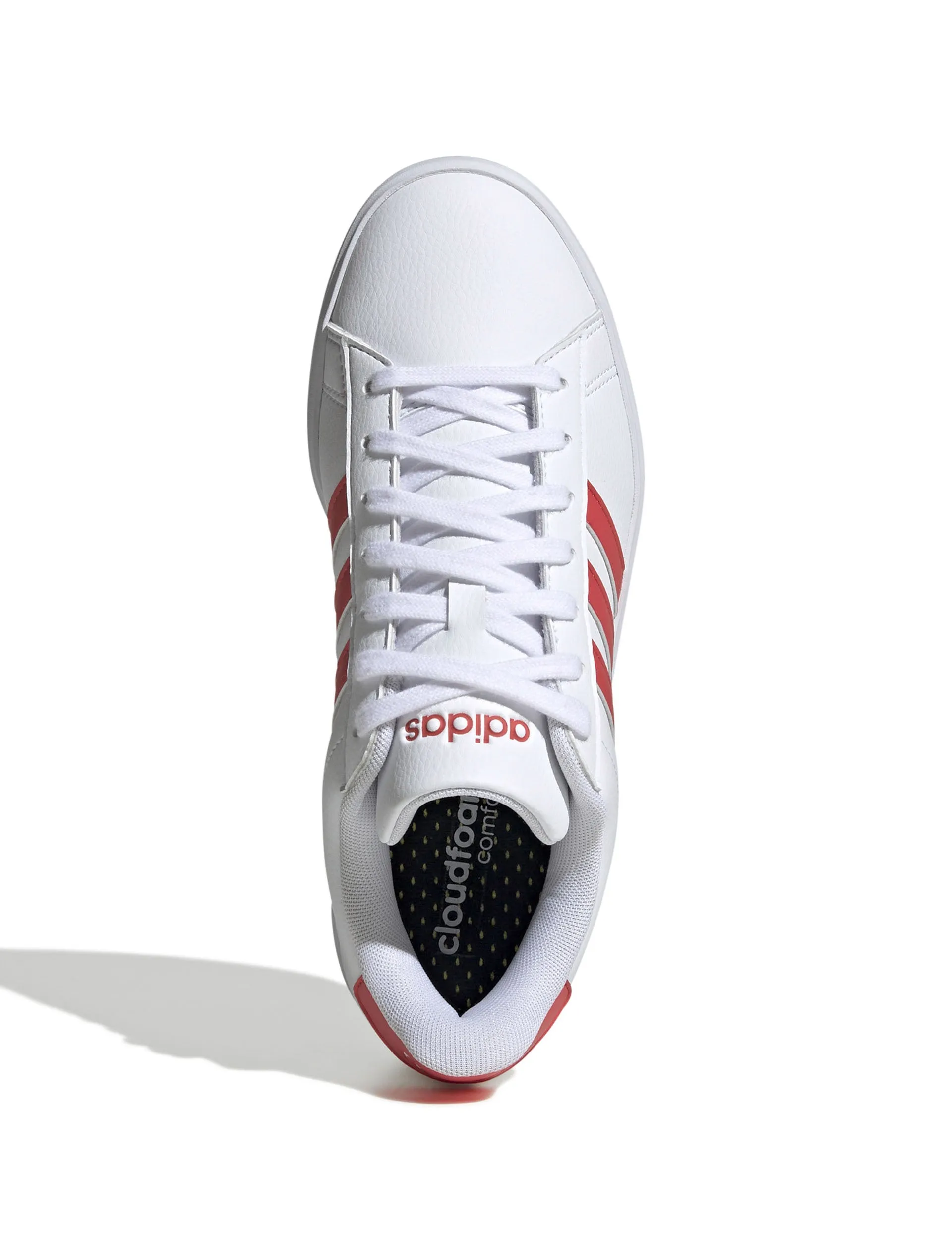 Grand Court 2.0 Shoes - Cloud White/Semi Lucid Red Adidas trendy casual shoe styles