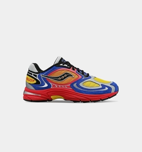 Grid Jazz 9 x Jae Tips I Love You But I'm Busy Mens Lifestyle Shoe - Red/Blue/Yellow Saucony cushioned sneakers for distance runs