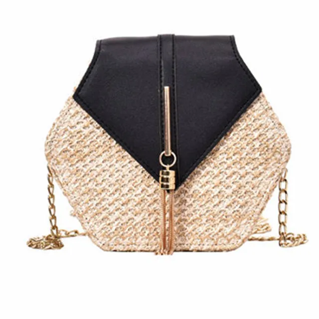 Hexagon Mulit Style Straw leather Handbag Women Summer Rattan Bag Handmade Woven Beach Circle Bohemia Shoulder Bag New Fashion Fashion Nova Bags