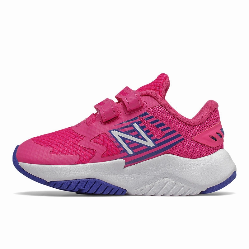 Hook and Loop Rave Run - Exuberant Pink With Candy Pink And Marine Blue - Toddler New Balance lifestyle shoes