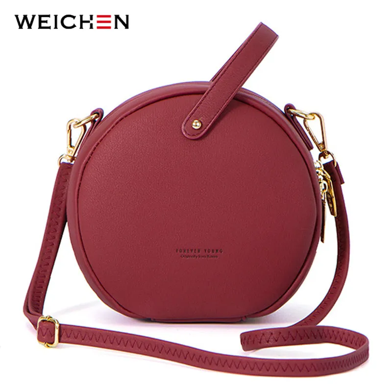 HOT Circular Design Fashion Women Shoulder Bag Leather Women's Crossbody Messenger Bags Ladies Purse Female Round Bolsa Handbag Fashion Nova Bags