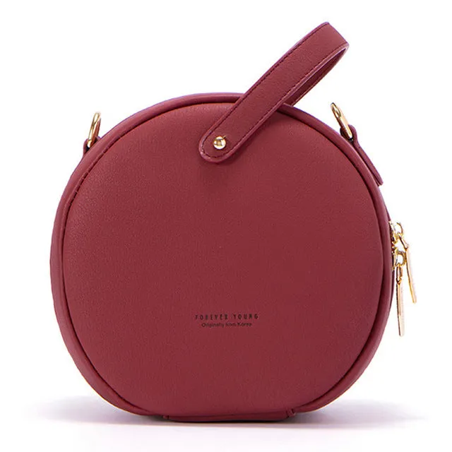 HOT Circular Design Fashion Women Shoulder Bag Leather Women's Crossbody Messenger Bags Ladies Purse Female Round Bolsa Handbag Fashion Nova Bags