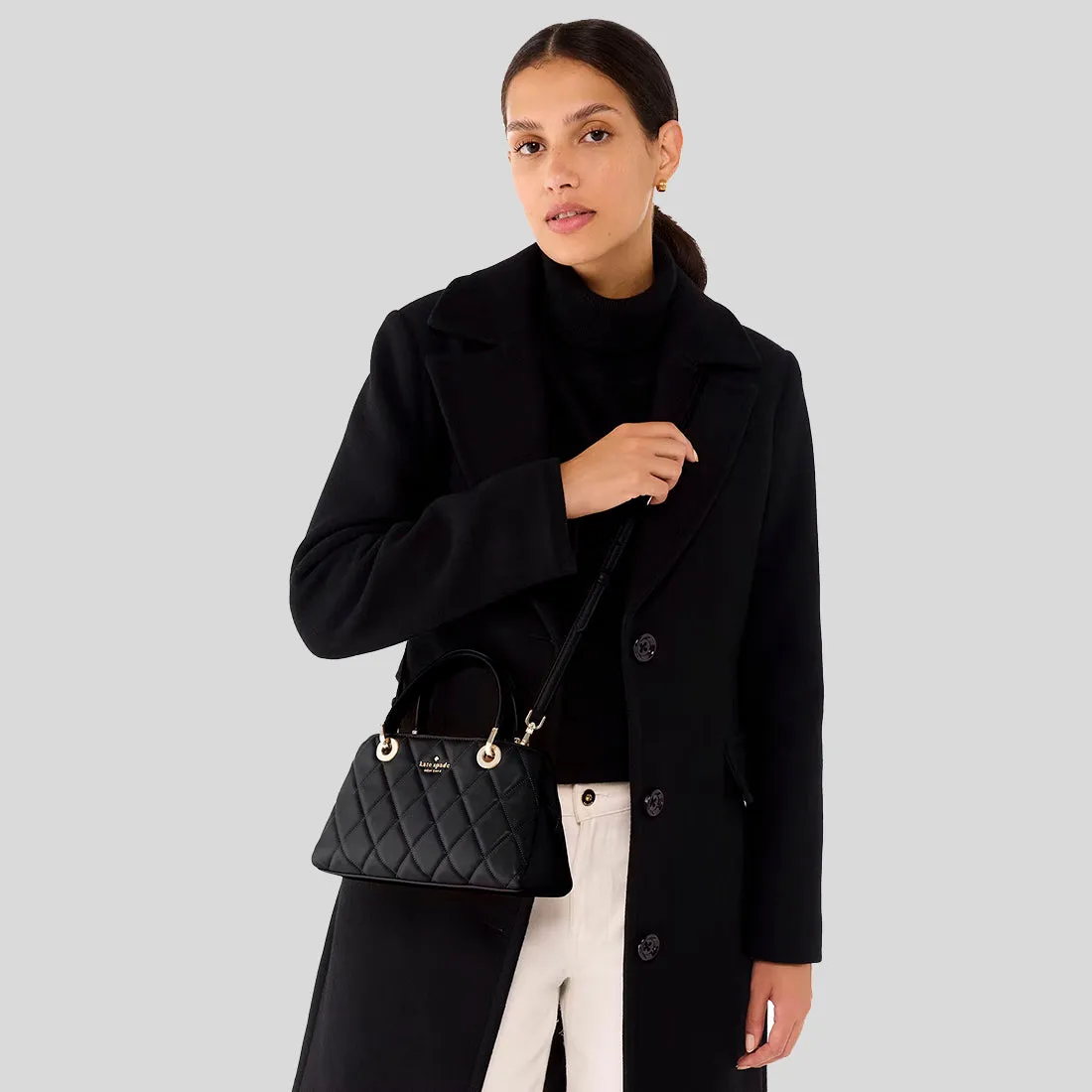 Kate Spade Bags KATE SPADE Carey Small Quilted Sullivan Satchel Black KI849