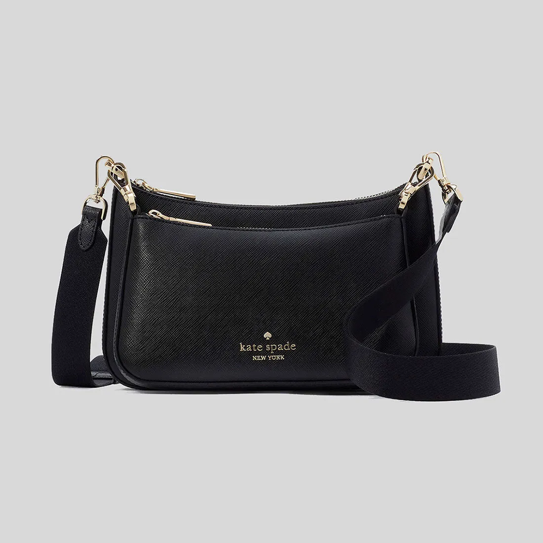 Kate Spade Bags KATE SPADE Duet Saffiano Leather Small Crossbody Bag Black KH757