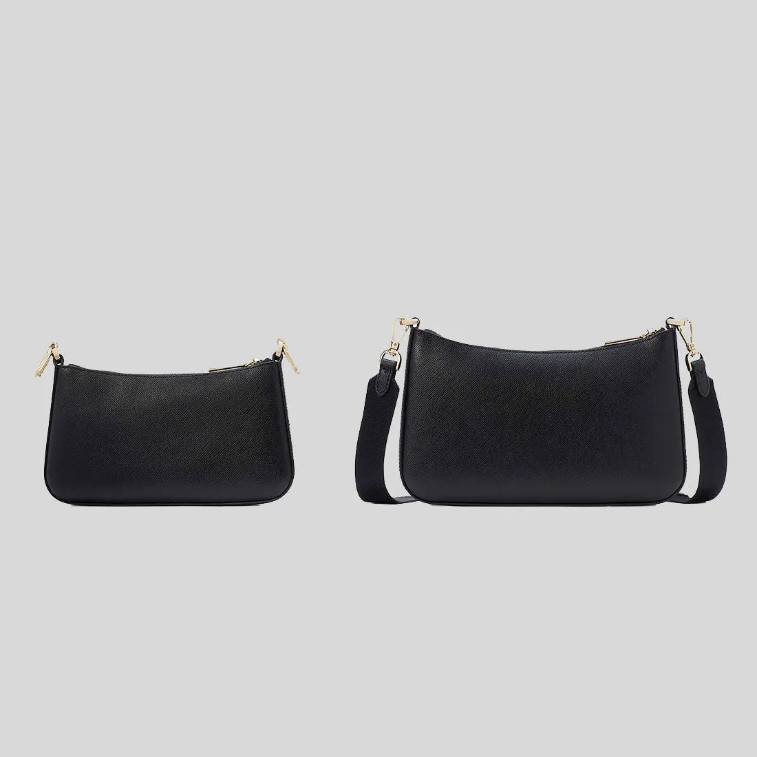 Kate Spade Bags KATE SPADE Duet Saffiano Leather Small Crossbody Bag Black KH757