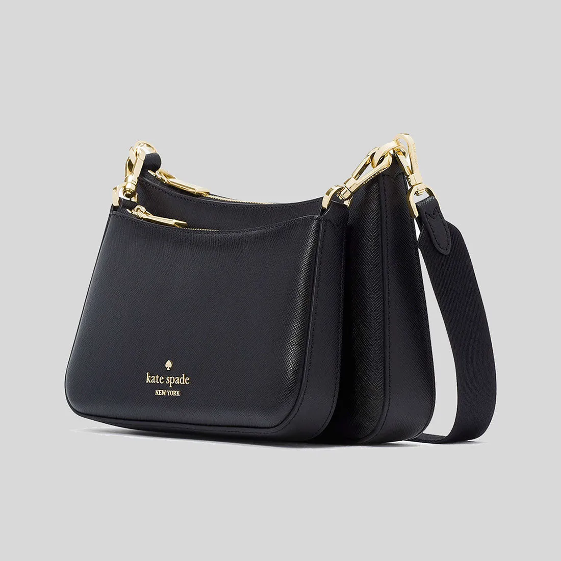 Kate Spade Bags KATE SPADE Duet Saffiano Leather Small Crossbody Bag Black KH757