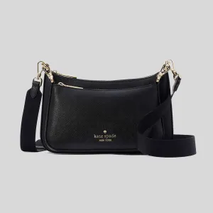 Kate Spade Bags KATE SPADE Duet Saffiano Leather Small Crossbody Bag Black KH757