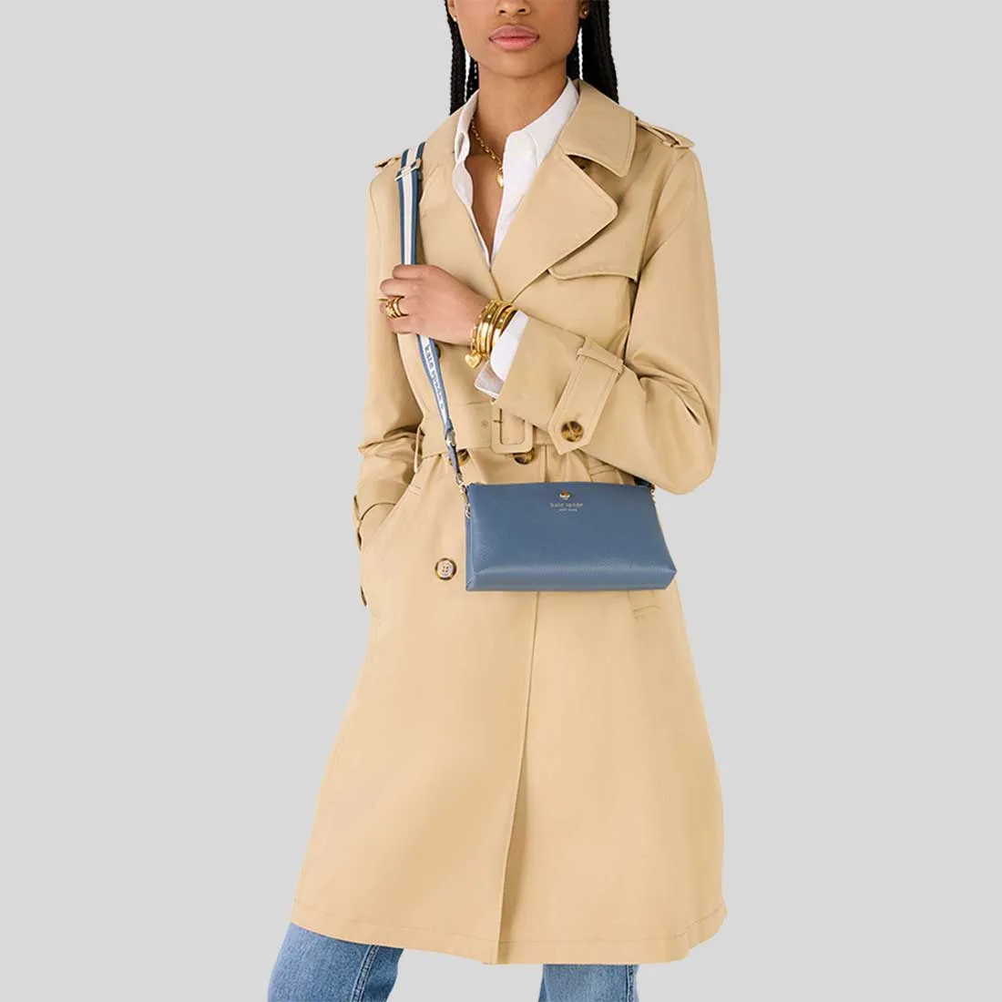 Kate Spade Bags KATE SPADE Emma Pebbled Leather Mini Crossbody Bag Bluestone KK257