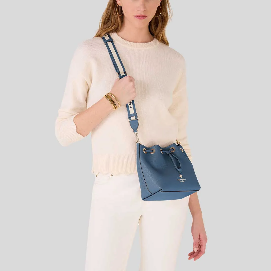Kate Spade Bags KATE SPADE Emma Small Bucket Bag Bluestone KK071
