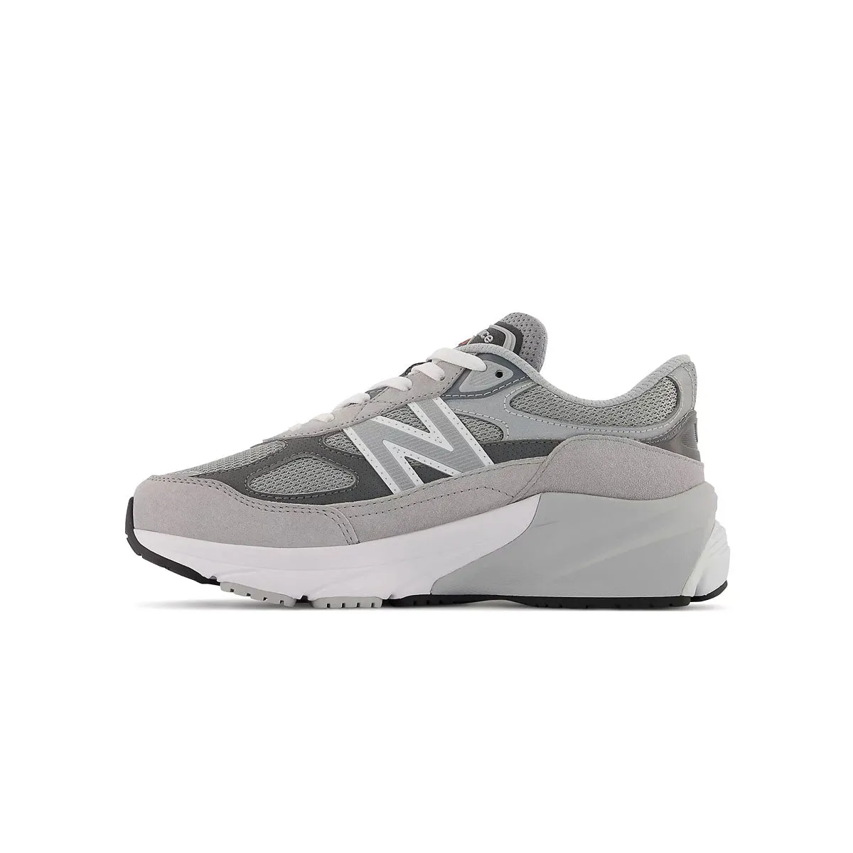 Kids 990v6 'Grey Silver' New Balance sneaker close-ups