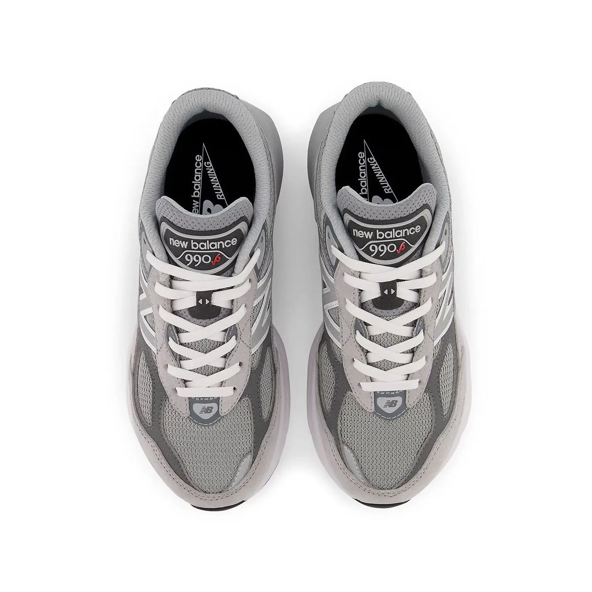 Kids 990v6 'Grey Silver' New Balance sneaker close-ups