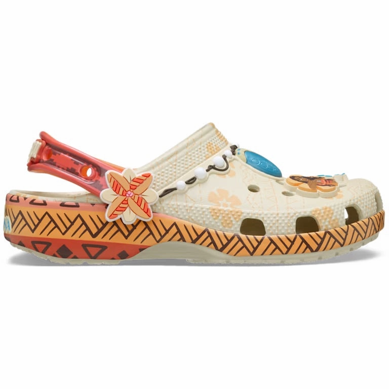 Kids' Disney Moana Classic Clog Crocs slip-on shoes for casual use