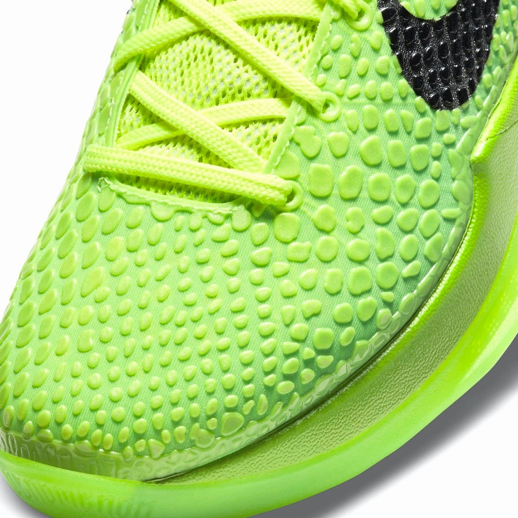 Kobe 6 Protro Grinch Apple Green Black Volt Crimson Modern Sneakers