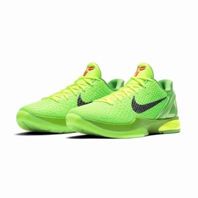 Kobe 6 Protro Grinch Apple Green Black Volt Crimson Nike training shoes with flexible soles