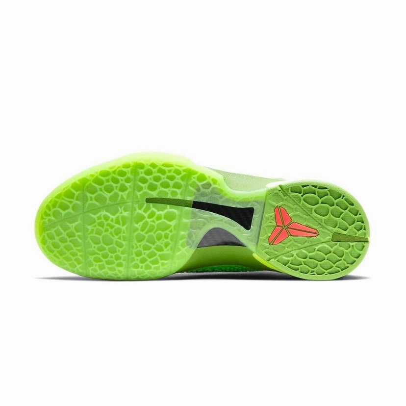 Kobe 6 Protro Grinch Apple Green Black Volt Crimson Modern Sneakers