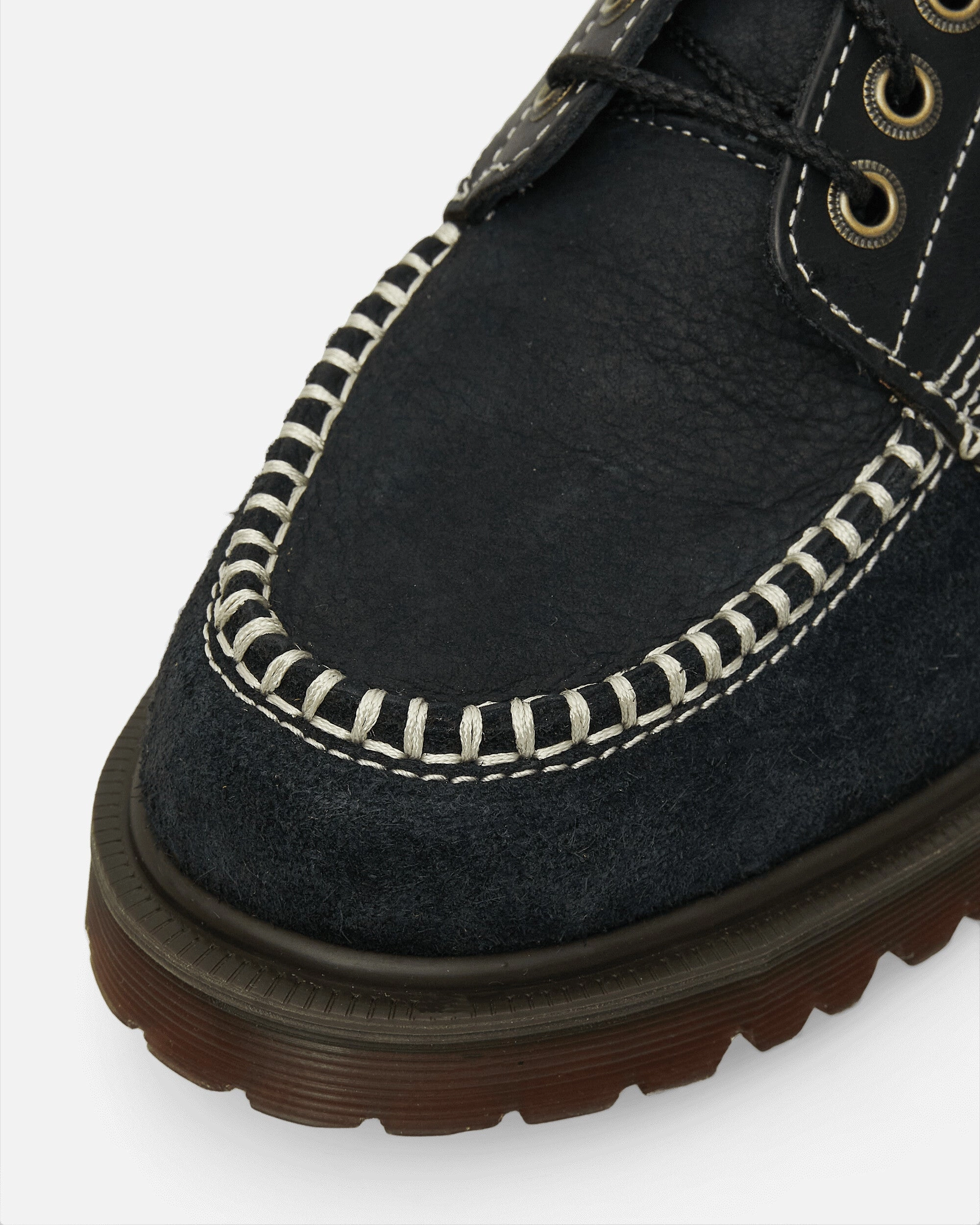Lowell Analine Leather Moc Toe Shoes Black Smooth Leather Boots