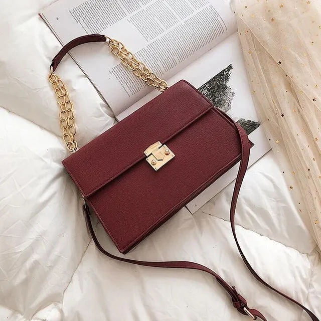 Luxury Brand Handbag 2020 Fashion New High Quality PU Leather Women's Handbag Large Tote bag Lock Chain Shoulder Messenger Bags Fashion Nova Bags