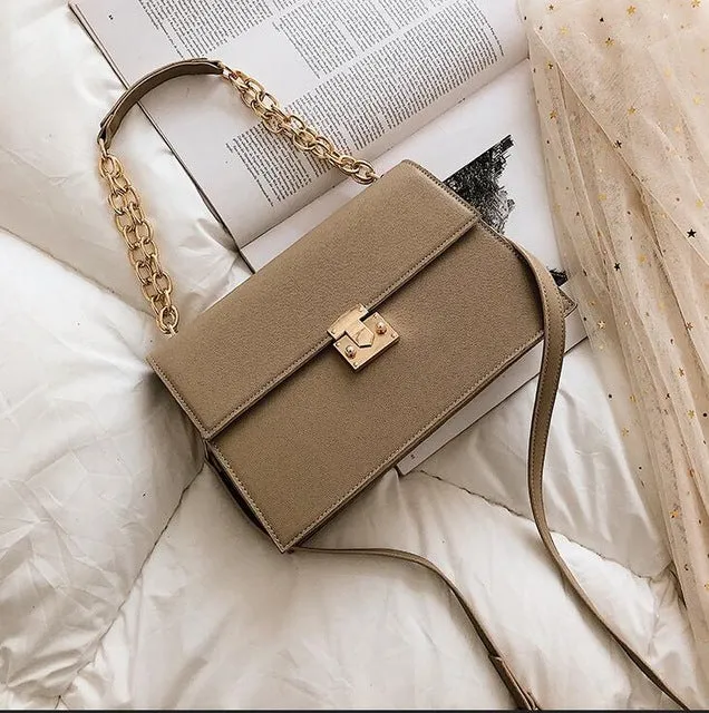 Luxury Brand Handbag 2020 Fashion New High Quality PU Leather Women's Handbag Large Tote bag Lock Chain Shoulder Messenger Bags Fashion Nova Bags