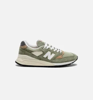 Made In USA 998 Olive Mens Lifestyle Shoe - Olive New Balance lifestyle sneakers with retro style