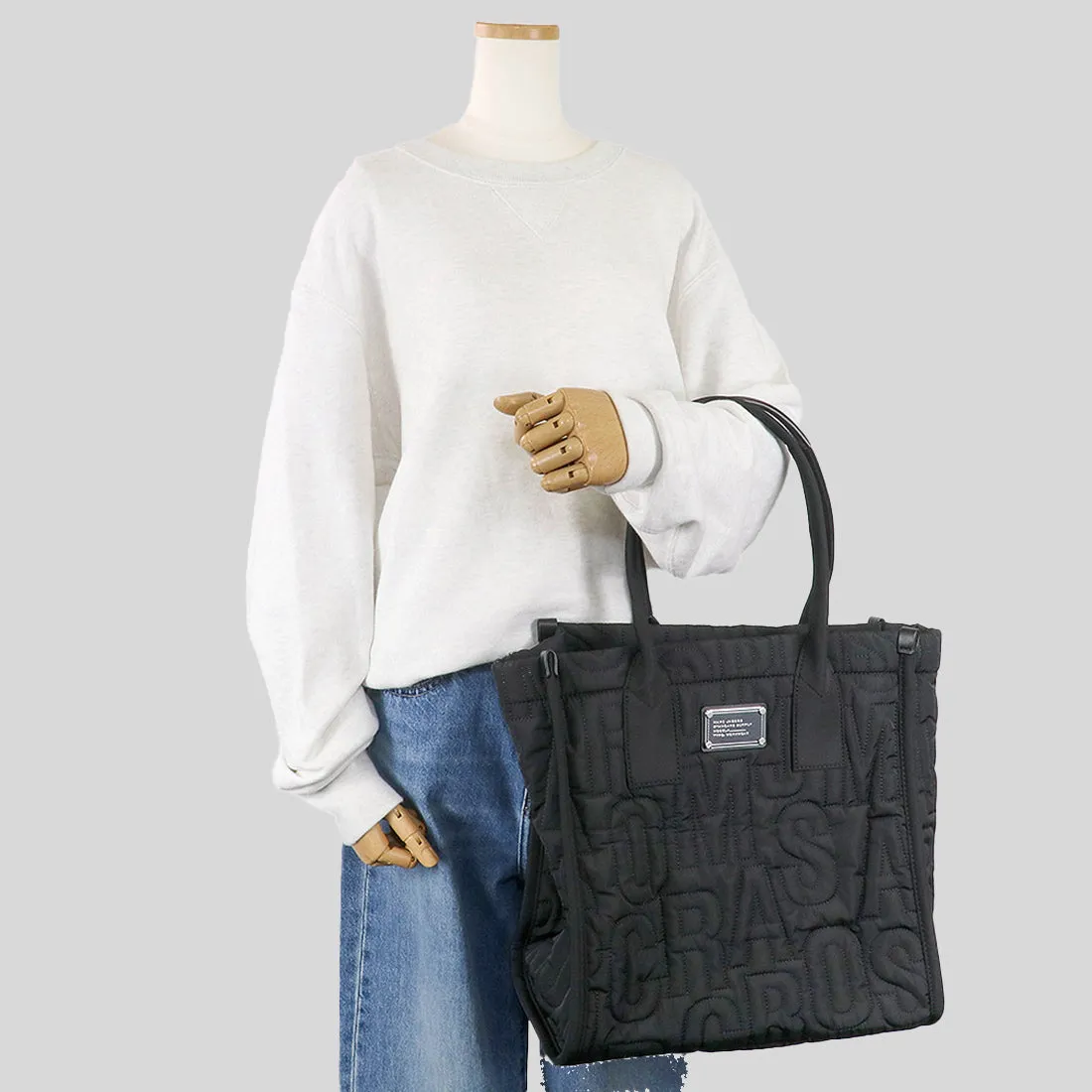 Marc Jacobs Bags MARC JACOBS Large Quilted Logo Nylon Tote Black 4S4HTT008H02