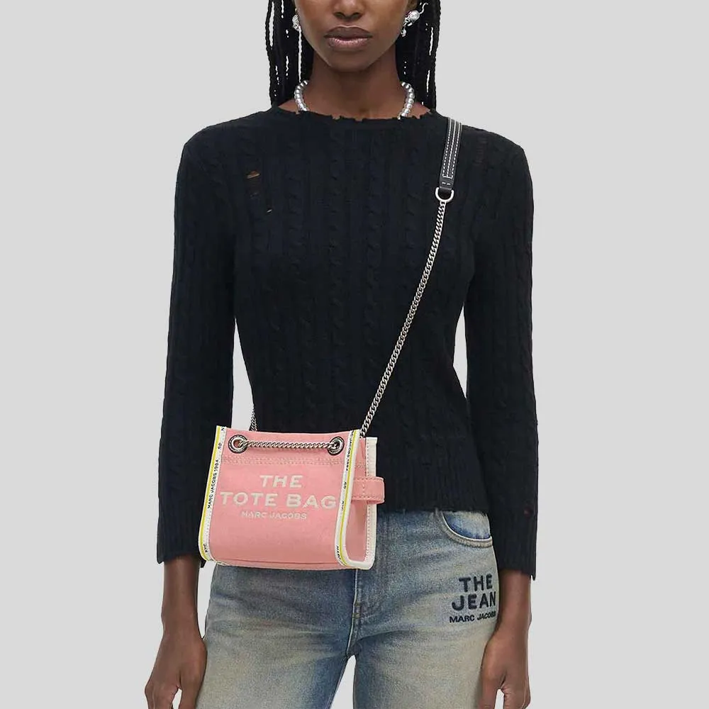 Marc Jacobs Bags MARC JACOBS The Denim Chain Crossbody Tote Bag Ribbon Pink 2F4HCR016H05
