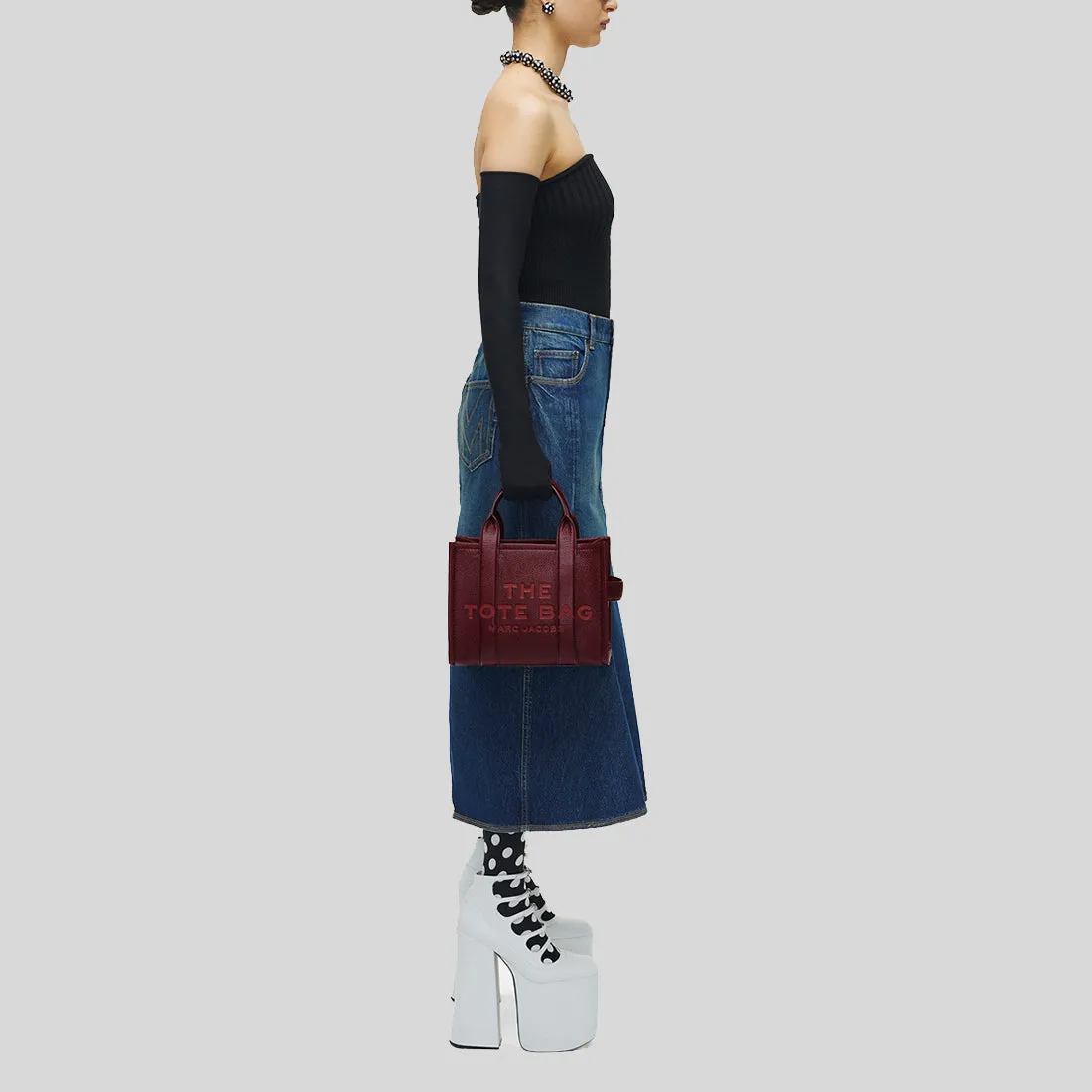 Marc Jacobs Bags MARC JACOBS The Leather Small Tote Bag Traveler Tote Cherry H009L01SP21