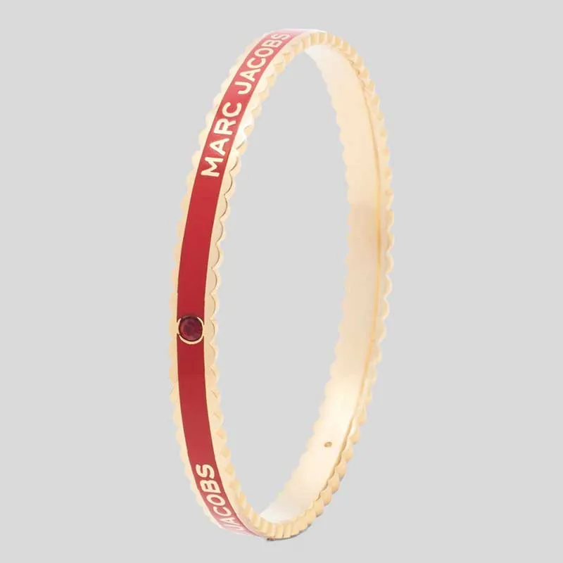 Marc Jacobs Bags MARC JACOBS The Medallion Scalloped Bangle Bracelet True Red Gold J103MT7PF22