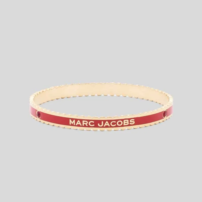 Marc Jacobs Bags MARC JACOBS The Medallion Scalloped Bangle Bracelet True Red Gold J103MT7PF22