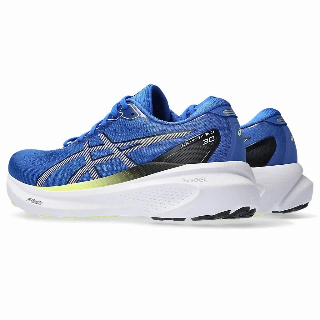 Men's Asics Kayano 30 Illusion Blue/Glow Yellow Cushion Control Trainers