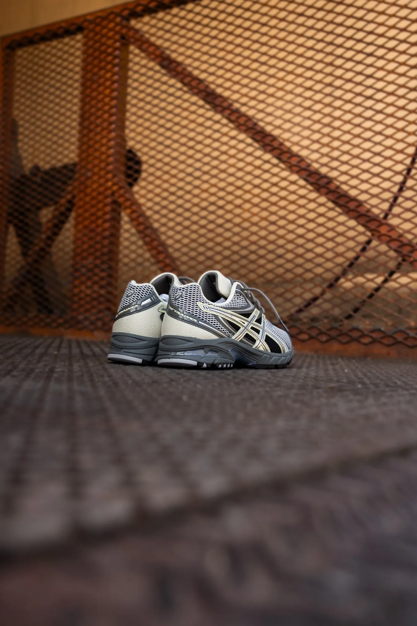 Mens Asics Gel-DS Trainer 14 (Truffle Grey/Pure Silver) running shoe close-up shots
